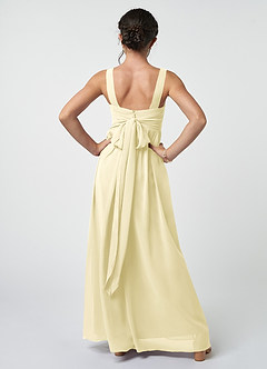 Azazie Kora Junior Lemon Sorbet A-Line Pleated Chiffon Dress image2
