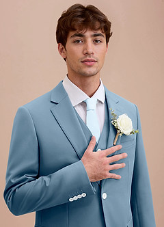 front Ethan Light Blue Refined Weave Suit Jacket