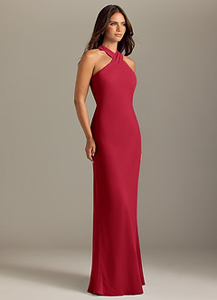 Azazie Doretta Bridesmaid Dresses Scarlet Mermaid Pleated Chiffon Dress image3