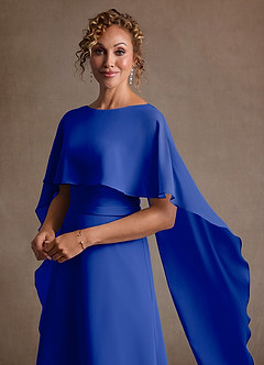 Azazie Marilla 신부의 어머니 드레스 A라인 주름진 쉬폰 플로어 길이 드레스 image8