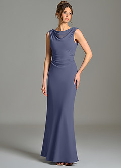 Azazie Kieryn Bridesmaid Dresses Stormy Mermaid Pleated Chiffon Dress image1