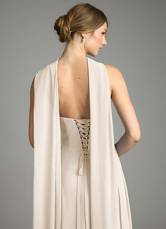 Azazie Ayla Bridesmaid Dresses White Alabaster A-Line Sweetheart Neckline Chiffon Dress image11