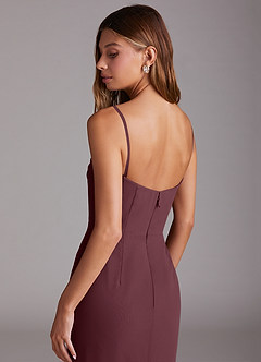Azazie Saige Jurken voor bruidsmeisjes Converteerbaar Jurk van Chiffon met A-Lijn Off the Shoulder Sangria image9