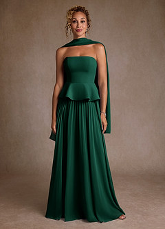 Azazie Josabeth Mother of the Bride Dresses Emerald A-Line Pleated Chiffon Dress image5