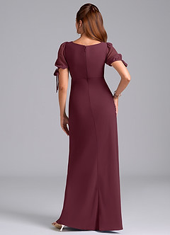 Azazie Pheby Bridesmaid Dresses Cabernet A-Line Pleated Chiffon Dress image6