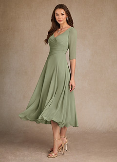 Azazie Durant Mother of the Bride Dresses Pistachio A-Line Pleated Chiffon Dress image1