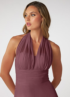 Azazie Fifi Bridesmaid Dresses Sangria A-Line Strapless Chiffon Convertible Dress image11