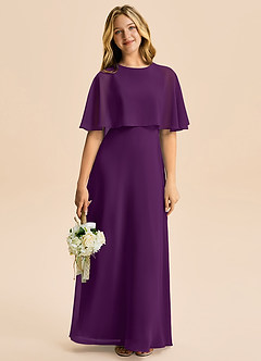 Azazie Maris Junior Grape A-Line Chiffon Dress image5