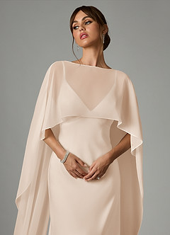 Azazie Stefania Vestidos de madrinha de casamento Vestido Alabastro Branco de Cetim elástico de Linha A image5