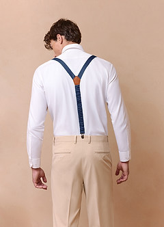 front Matching Color Matte Satin Suspenders