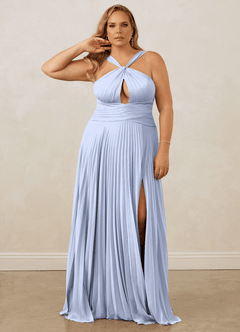 Christian Siriano Bridal for Azazie 1009 Bridesmaid Dresses Ice A-Line Pleated Chiffon Dress image11