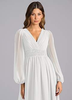 Azazie Palerma Šaty pre družičky A-Line Dlhý rukáv Šifón Dĺžka podlahy Šaty image6