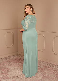 Azazie Alisondra Mother of the Bride Dresses Agave Sheath Scoop Lace Lace Dress image10