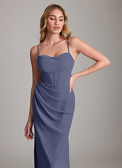Azazie Mai Bridesmaid Dresses Stormy Sheath Pleated Chiffon Dress image5