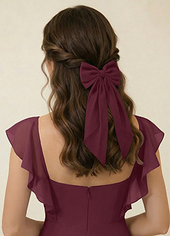 front Matching Color Chiffon Bow Hair Clip