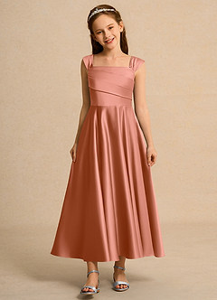 Azazie Bundle Junior Formal Flower Girl Klänningar Klä A-Line i Matt satäng Plisserad image1