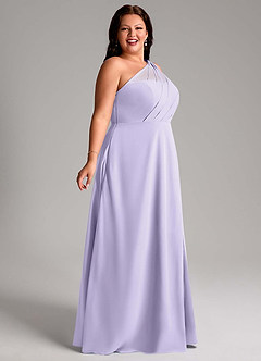Azazie Phaedra Bridesmaid Dresses Lilac A-Line One Shoulder Chiffon Dress image3