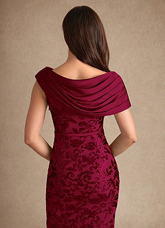 Azazie Marion Mother of the Bride Dresses Burgundy Mermaid Sequins Dress image6