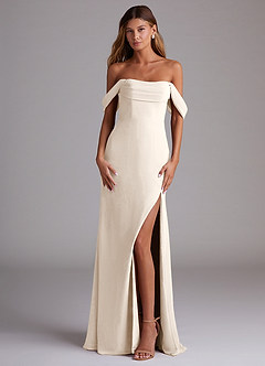 Azazie Saige Bridesmaid Dresses White Alabaster A-Line Off the Shoulder Chiffon Convertible Dress image1