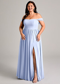 Azazie Calianna Bridesmaid Dresses Ice A-Line Off the Shoulder Chiffon Convertible Dress image14
