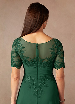 Azazie Raissa Mother of the Bride Dresses Dark Green A-Line Lace Chiffon Dress image8