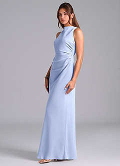Azazie Evadne Bridesmaid Dresses Ice A-Line Pleated Chiffon Dress image5