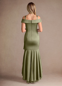 Azazie Billings vestidos de madre de la novia Vestido de Pistacho de Satén Elástico de Corte Sirena con Vestidos sin tirantes image8