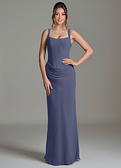 Azazie Niamh Bridesmaid Dresses Stormy Mermaid Corset Chiffon Dress image1