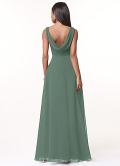 Azazie Karina Bridesmaid Dresses Eucalyptus A-Line Pleated Chiffon Dress image2