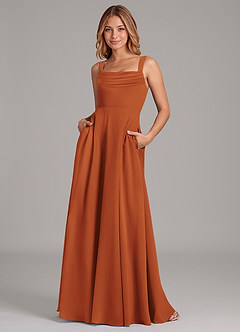 Azazie Shaude Brautjungfernkleider A-Linie Plissee Chiffon Kleid Kanel image1