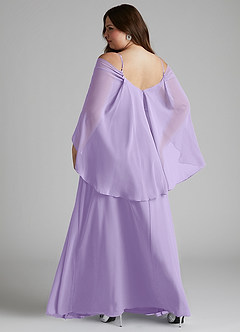 Azazie Cienna Bridesmaid Dresses Lilac A-Line Off the Shoulder Chiffon Dress image8