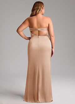 Azazie Leonis Bridesmaid Dresses English Rose Mermaid Pleated Stretch Satin Convertible Dress image10