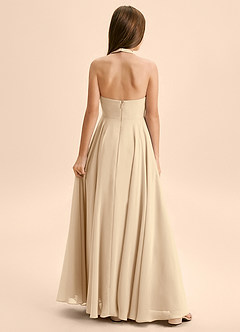 Azazie Kady Junior Champagne A-Line Sweetheart Neckline Chiffon Dress image2