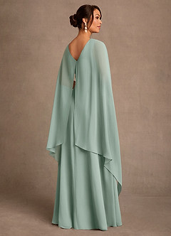 Azazie Liddie Mother of the Bride Dresses Agave A-Line Pleated Chiffon Dress image3