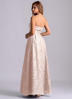 Azazie Lucienne Jurken voor bruidsmeisjes Jurk van Bloemen Burn-out met A-Lijn Strapless Blozend Roze image2