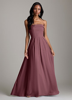 Azazie Lucienne Bridesmaid Dresses Sangria A-Line Strapless Chiffon Convertible Dress image1