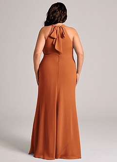 Azazie Doretta Bridesmaid Dresses Cinnamon Mermaid Pleated Chiffon Dress image7