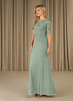 Azazie Ivanna Final Sale Dusty Sage Mermaid Lace Dress image3