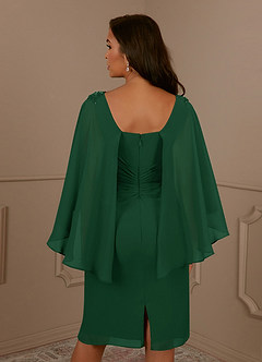 Azazie Mirra Mother of the Bride Dresses Dark Green Sheath Scoop Pleated Chiffon Dress image10