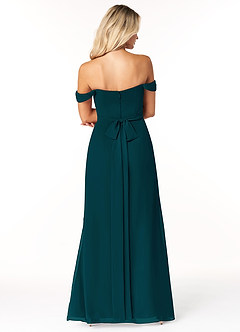Azazie Joretta Final Sale Pine A-Line Off the Shoulder Chiffon Convertible Dress image2