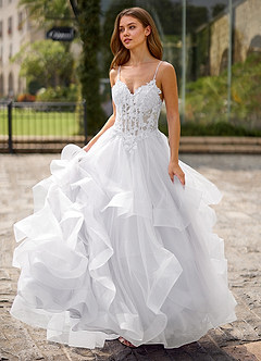 Spitze Wit Doorschijnende kanten galajurk image3