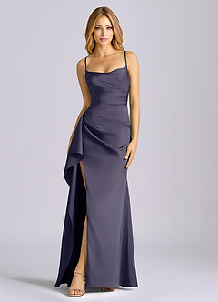 Azazie Sarai Bridesmaid Dresses Stormy Sheath Corset Stretch Satin Dress image3