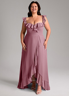 Azazie Lyra Bridesmaid Dresses Vintage Mauve A-Line Chiffon Convertible Dress image15
