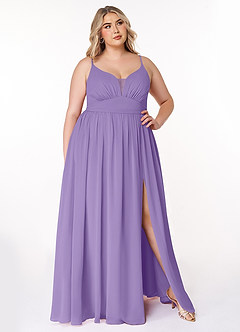 Azazie Rayna Bridesmaid Dresses Tahiti A-Line V-Neck Pleated Chiffon Dress image7