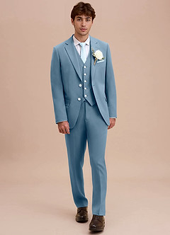front Ethan Light Blue Refined Weave Suit Jacket