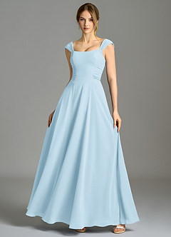 Azazie Oasis 신부 들러리 드레스 A라인 포켓이 있는 쉬폰 바닥 길이 드레스 image7