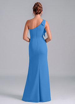 Azazie Rinna Bridesmaid Dresses Blue Jay Mermaid One Shoulder Chiffon Dress image2