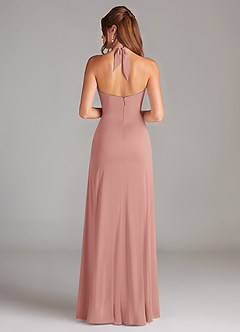 Azazie Elliana Robes de demoiselle d'honneur Robe Trapèze en Satin extensible Fente Latérale Rosette image6
