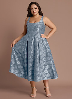 Briac Dusty Blue A-line Midi Dress image1