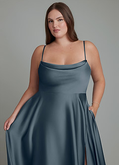 Azazie Elle Brautjungfernkleider A-Linie Plissee Stretch-Satin Kleid Zwielichtviolett image10